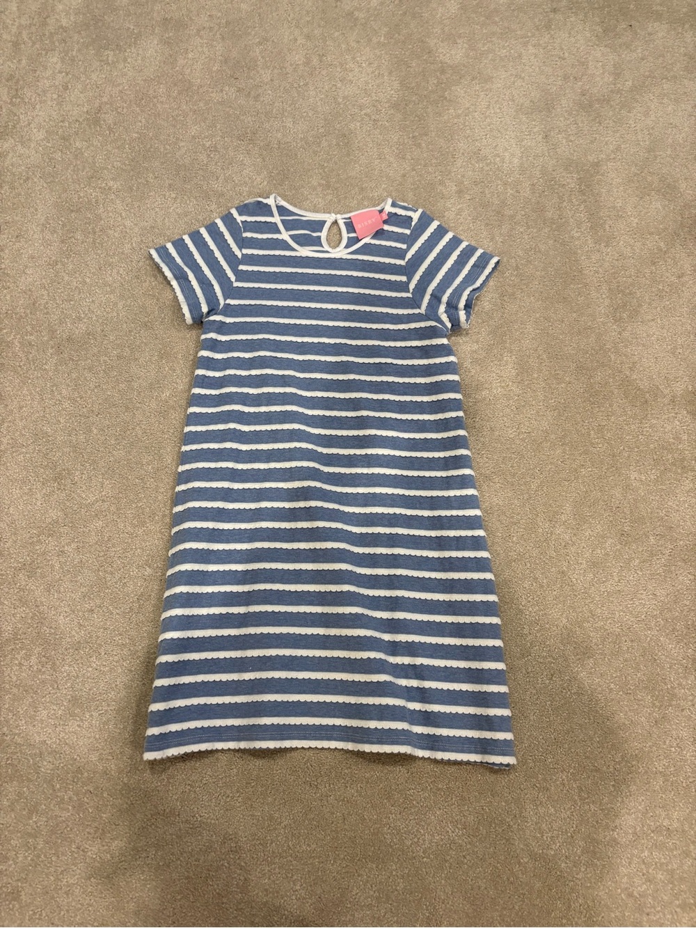 Bisby Girls Blue and White Striped Dress